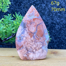 Load image into Gallery viewer, 1PC Natural Rare Pink Agate Geode Crystal Free Form Torch Specimen Home Decor