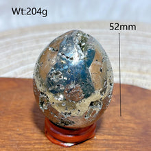 Load image into Gallery viewer, Natural Pyrite Geode Druzy Egg Polished High Quality Mineral Specimen