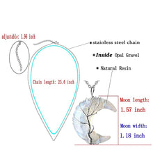 Load image into Gallery viewer, 7 Chakras Tree of Life Necklace Wire Wrap Crescent Moons Crystal Pendants Chip Quartz Natural Stone Resin Stainless Steel G931