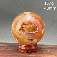 Load image into Gallery viewer, Natural Red Cherry Blossom Agate Sphere for Healing