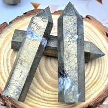 Load image into Gallery viewer, 1PC Natural Pyrite Polished Obelisk for Healing