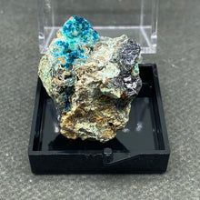 Load image into Gallery viewer, Natural Blue Stibiconite Mineral Specimen – Rare Crystal Gemstone Collection with Display Box