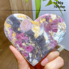 Load image into Gallery viewer, High Quality Natural Pink Tourmaline Smoky Quartz Lepidolite Crystal Heart
