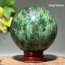 Load image into Gallery viewer, Natural Emerald Crystal Sphere – Quartz Mineral Ball with Base for Home Decor, Meditation &amp; Collection