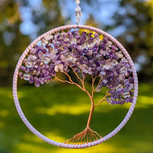 Load image into Gallery viewer, 1PC Tree of Life Crystal Wall Hanging Pendant Natural Stones Amethyst Lapis Lazuli Citrine Rose Quartz