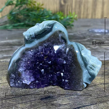 Load image into Gallery viewer, Natural Druzy Amethyst Skull Stone Quartz Specimen