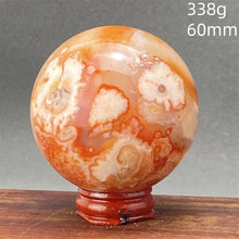 Load image into Gallery viewer, Natural Red Cherry Blossom Agate Sphere for Healing