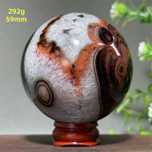 Load image into Gallery viewer, Natural Striped Agate Crystal Sphere – Quartz Mineral Specimen for Collection, Meditation &amp; Home Decor