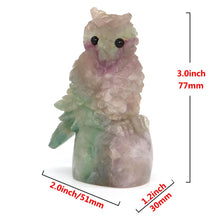 Load image into Gallery viewer, 3" Owl Statue Natural Fluorite Crystal Carving Home Decor