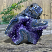 Load image into Gallery viewer, Natural Druzy Amethyst Skull Stone Quartz Specimen