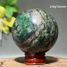 Load image into Gallery viewer, Natural Emerald Crystal Sphere – Quartz Mineral Ball with Base for Home Decor, Meditation &amp; Collection