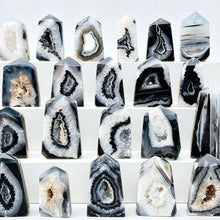 Load image into Gallery viewer, 1PC Natural Black Onyx Geode Agate Point for Healing