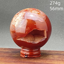 Load image into Gallery viewer, Natural Red Cherry Blossom Agate Sphere for Healing
