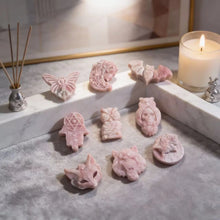 Load image into Gallery viewer, 1PC Natural Pink Opal Carvings Fox, Crow, Owl, Fairy for Healing