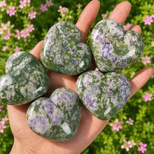 Load image into Gallery viewer, Natural Snowflake Jade Heart Carving Polished Home Decor