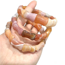 Load image into Gallery viewer, Natural Persian Gulf Agate Bracelet – Striped Gemstone Beaded Stretch Jewelry for Men &amp; Women