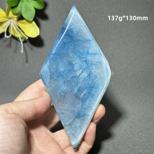 Load image into Gallery viewer, Natural Blue Agate Diamond Shaped Polished Mineral Specimen Home Decor