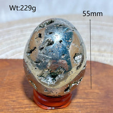 Load image into Gallery viewer, Natural Pyrite Geode Druzy Egg Polished High Quality Mineral Specimen