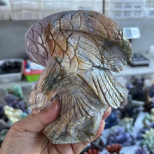 Load image into Gallery viewer, 1PC Natural Quartz Ocean Jasper Eagle Carving Home Decor