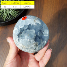 Load image into Gallery viewer, 1PC High Quality Natural Blue Celestite Heart Cluster Raw Geode for Meditation