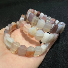 Load image into Gallery viewer, Natural Persian Gulf Agate Bracelet – Striped Gemstone Beaded Stretch Jewelry for Men &amp; Women