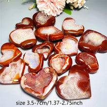 Load image into Gallery viewer, 1PC Carnelian Crystal Heart Red Agate Geode Cluster