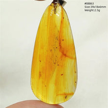 Load image into Gallery viewer, Natural Baltic Amber Teardrop Pendant – Premium Genuine Yellow Amber Necklace Gift