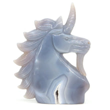 Load image into Gallery viewer, 5" Natural Unicorn Statue Crazy Agate Geode Crystal Carving Home Decor