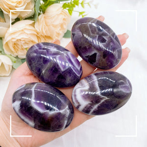 60mm Amethyst Quartz Crystal – Polished Palm Stone for Reiki, Energy Healing, Gift or Home Decor