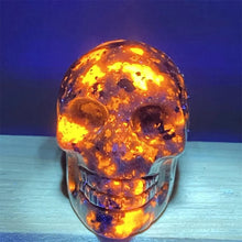 Load image into Gallery viewer, Natural Yooperlite Skull Carving UV Reactive Stone
