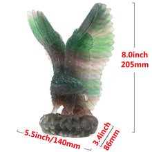 Load image into Gallery viewer, 8" Eagle Natural Fluorite Crystal Carving Home Decor
