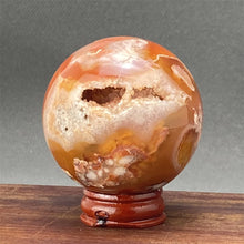 Load image into Gallery viewer, Natural Red Cherry Blossom Agate Sphere for Healing