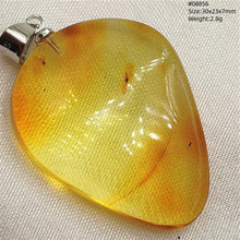 Load image into Gallery viewer, Natural Baltic Amber Teardrop Pendant – Premium Genuine Yellow Amber Necklace Gift