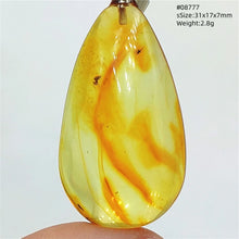 Load image into Gallery viewer, Natural Baltic Amber Teardrop Pendant – Premium Genuine Yellow Amber Necklace Gift