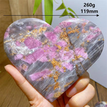 Load image into Gallery viewer, High Quality Natural Pink Tourmaline Smoky Quartz Lepidolite Crystal Heart