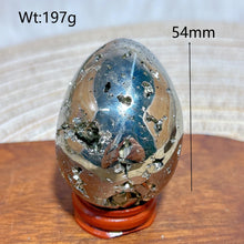 Load image into Gallery viewer, Natural Pyrite Geode Druzy Egg Polished High Quality Mineral Specimen