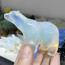 Load image into Gallery viewer, 1PC Natural Opalite Polar Bear Stone Carving