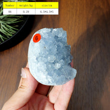 Load image into Gallery viewer, 1PC High Quality Natural Blue Celestite Heart Cluster Raw Geode for Meditation