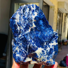 Load image into Gallery viewer, Natural Large Noble Dark Blue Sodalite Raw Stone Specimen