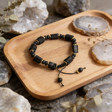 Load image into Gallery viewer, 1PC Natural Black Tourmaline Crystal Nugget Beads Bracelet Adjustable for Women