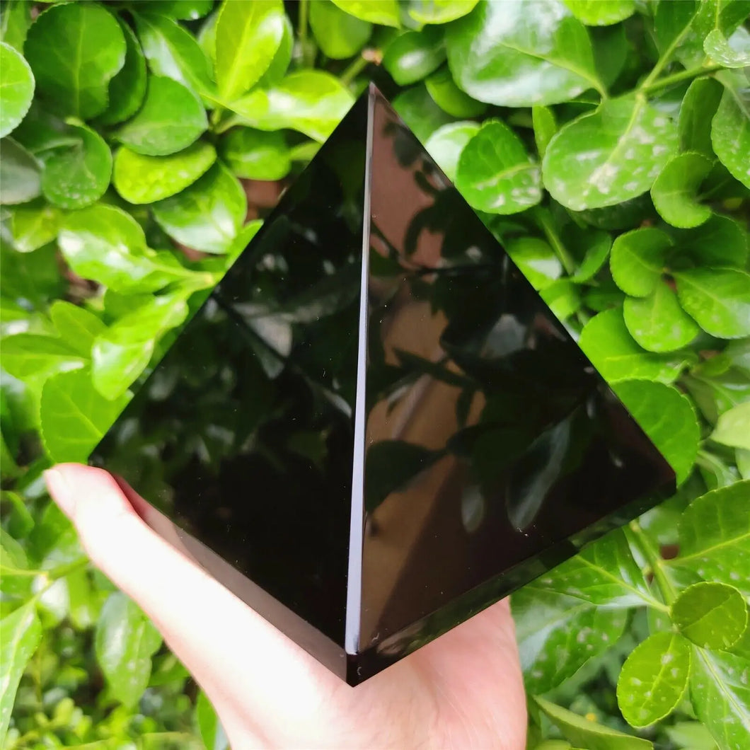 Natural Black Tourmaline Crystal Healing Energy Pyramid