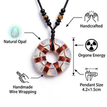 Load image into Gallery viewer, Natural Malachite Donut Shaped Orgonite Pendant Necklace Handmade with Copper Coil for Women