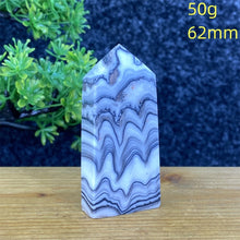 Load image into Gallery viewer, Rare Natural Striped Calcite And Agate Symbiont Crystal Obelisk