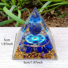 Load image into Gallery viewer, Orgone Energy Pyramid Featuring Lapis Lazuli Sphere