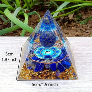 Orgone Energy Pyramid Featuring Lapis Lazuli Sphere