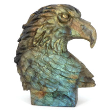 Load image into Gallery viewer, 5.0" Eagle Head Statue Natural Labradorite Carving Home Decor