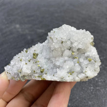 Load image into Gallery viewer, Natural White Clear Quartz Cluster with Pyrite Raw Mineral Specimen for Home Decor