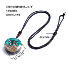 Load image into Gallery viewer, Natural Malachite Orgone Pendant Necklace Handmade Resin with Copper Coil for Energy Healing