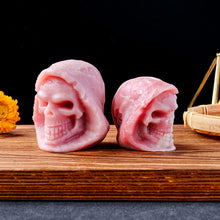Load image into Gallery viewer, 1PC Natural Pink Opal Grim Reaper Skull Carving Polished