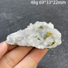 Load image into Gallery viewer, Natural White Clear Quartz Cluster with Pyrite Raw Mineral Specimen for Home Decor